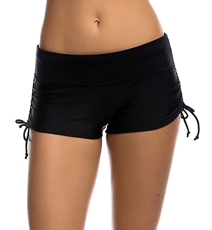 DUSISHIDAN Women's Swim Shorts with Side Ties